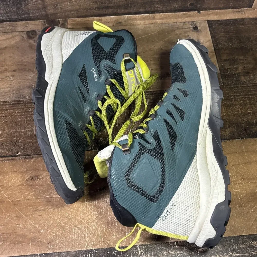 Salomon Outline GTX Mid Hiking Boots Shoes Mens Size 7.5 Green Gray NO INSOLES